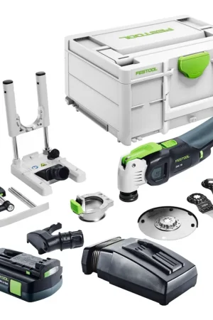 Offre Exclusive Festool VECTURO OSC 18 E-Basic Set Oscillateur sans fil 18 V Starlock Max Brushless + 1x batterie 3,0 Ah + chargeur + 7 pcs. d'accessoires + Systainer
