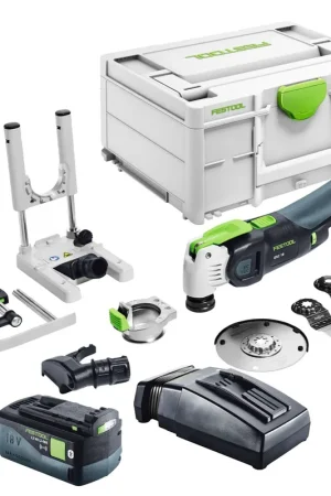 Festool VECTURO OSC 18 E-Basic Set Oscillateur sans fil 18 V Starlock Max Brushless + 1x batterie 5,0 Ah + chargeur + 7 pces. d'accessoires + Systainer Soldes