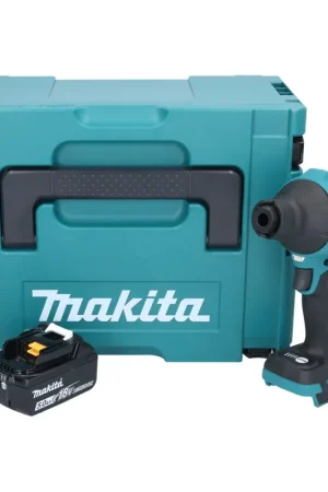 Makita DAS180T1J Souffleur à poussière sans fil 18V Brushless + 1x Batterie 5,0Ah + Coffret Makpac - sans chargeur Meilleur Prix