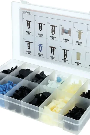 KS TOOLS Jeu de clips de fixation - Fiat, 308 pcs ( 420.0910 ) Promotion Saisonnière