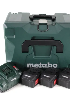 Metabo Set de base 3x batterie Li-Power 18 V 5,2 Ah CAS Li-Ion ( 3x 625028000 ) + ASC 145 chargeur rapide ( 627378000 ) + MetaLoc Certifié