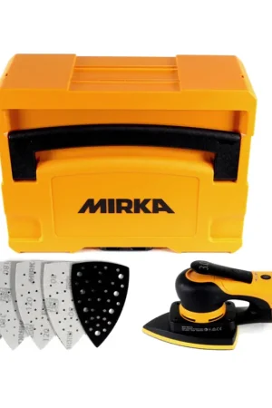 Kit Mirka DEOS Delta Ponceuse delta Abranet DEOS 663CV 250W 100x152x152mm course 3,0mm + 150 pièces feuilles abrasives Delta Grip + systainer (KIT1908WOMDE) Meilleure Vente