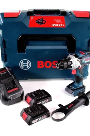 Certifié Perceuse-visseuse sans fil Bosch GSR 18V-110 C 18V 110Nm sans balais + 2x batterie 2,0Ah + chargeur + L-Boxx