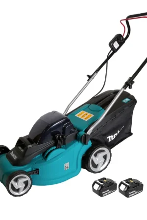 Makita DLM 380 T2 tondeuse à gazon à batterie 36V (2x18V) 38cm + 2x batterie 5,0Ah - sans chargeur Affaire À Saisir