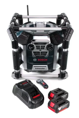 Bosch GML 50 chargeur radio de batterie radio de chantier 18V 50W IP54 + 2x batteries 3,0Ah + chargeur Meilleur Choix