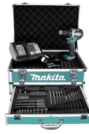 Offre Du Jour Makita DDF 484 SMX4 Clé à choc sans fil 18V 54Nm Brushless + 1x batterie 4,0Ah + chargeur + 70tlg. Jeu de forets à embouts + Coffret