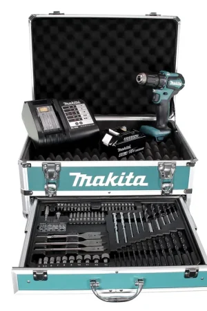 Retour Gratuit Makita DDF 483 SGX4 perceuse-visseuse sans fil 18 V 40 Nm sans balais + 1x batterie 6,0 Ah + chargeur + 70 pièces. Coffret forets + coffret