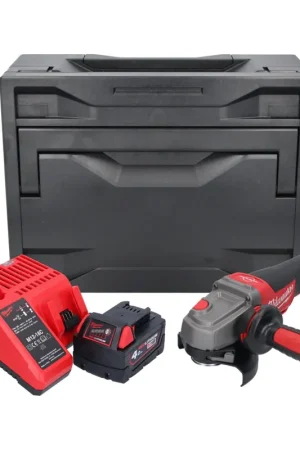 Meuleuse d'angle sur batterie Milwaukee M18 CAG115XPDB-401M 18 V 115 mm sans balais + 1x batterie 4,0 Ah + chargeur + M-Box Achat Immédiat
