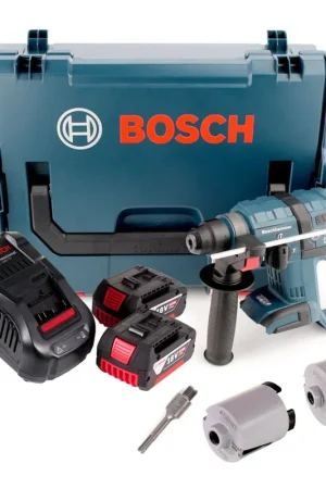 Expédié Aujourd'hui Marteau perforateur sans fil Bosch GBH 18 V-EC 18V 1,7J SDS-plus sans balais + 2x batteries 5,0Ah + chargeur + accessoires forets à douille + L-Boxx