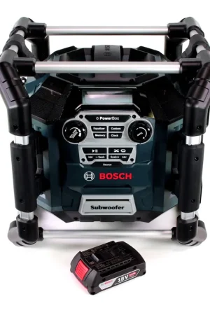 Radio de chantier Bosch GML 20 14,4-18V + 1x batterie 2,0Ah - sans chargeur Satisfait Ou Remboursé