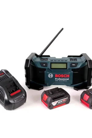 Prix Promo Radio de chantier Bosch GML SoundBoxx 14,4-18V + 2x batteries 5,0Ah + chargeur