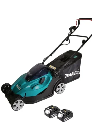 Makita DLM 431 F2 tondeuse à gazon à batterie 36V (2x18V) 43cm + 2x batterie 3,0Ah - sans chargeur Prix Réduit