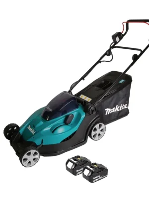 Tondeuse à gazon à batterie Makita DLM 431 T2 36V (2x18V) 43cm + 2x batterie 5,0Ah - sans chargeur Meilleur Prix