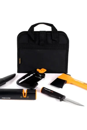 Fiskars Set de cheminée X5 K40 + Aiguiseur ( 1025441 ) Paiement Sécurisé
