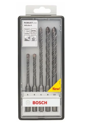 Acheter Direct Bosch Set Forets Robust Line SDS plus-5 pour perceuse 5/6/8/10mm, certifié PGM, 5pcs. ( 2607019927 )