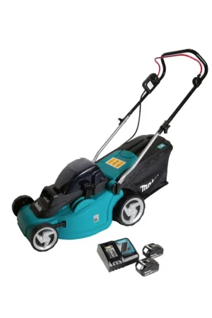Vente Flash Tondeuse à gazon à batterie Makita DLM 380 RT2 36V (2x18V) + 2x batterie 5,0Ah + chargeur