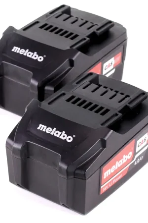 Expédié Aujourd'hui Metabo Set de batterie : 2x Batteries Li-Power 4,0 Ah 18 V CAS Li-Ion - indicateur de capacité de charge (2x 625591000)