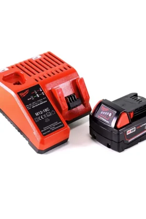 Meilleur Choix Kit de démarrage de batterie Milwaukee M18NRG-301 18V avec batterie M18 BX B3 3,0Ah + chargeur M12-18C
