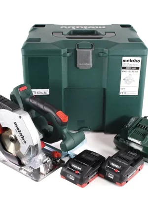 Livraison Express Metabo MKS 18 LTX 58 scie circulaire à métaux sur batterie 18V 165 mm (600771840) + 2x batterie 4,0Ah + chargeur + MetaLoc