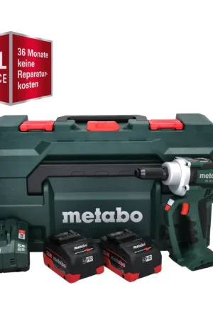 Metabo NP 18 LTX BL 5.0 Riveteuse sans fil 10 kN 18V Brushless + 2x Batteries LiHD 5,0 Ah + Chargeur + Coffret MetaBOX Nouvelle Collection