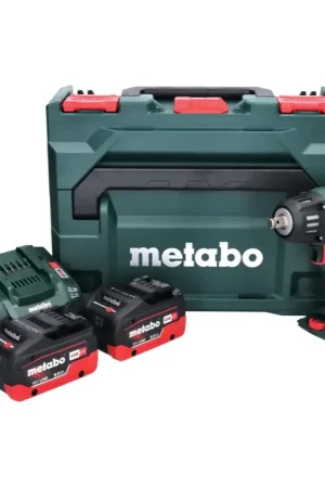 Visseuse à chocs sans fil Metabo SSW 18 LTX 400 BL 18 V 400 Nm 1/2" sans balais + 2x batterie 8,0 Ah + chargeur + métaBOX Nouvel Arrivage