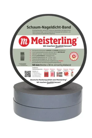 Meisterling Ruban d'étanchéité en mousse pour clous 3 mm x 50 mm x 30 m (006040000050) Meilleur Prix