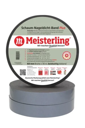 Meisterling Ruban d'étanchéité en mousse pour clous plus 3 mm x 60 mm x 30 m (006050000110) Authentique