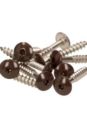 Meisterling Vis de façade 4,8x32 mm - 100 pièces (010020000131) tête plate 12 mm brun foncé + Filetage partiel Torx acier inoxydable V2A Soldes