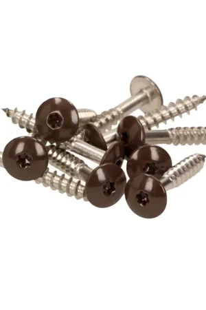Bon Marché Meisterling Vis de façade 5,5x25 mm - 100 pièces (010030000031) tête plate 12 mm brun foncé + Filetage partiel Torx acier inoxydable V4A