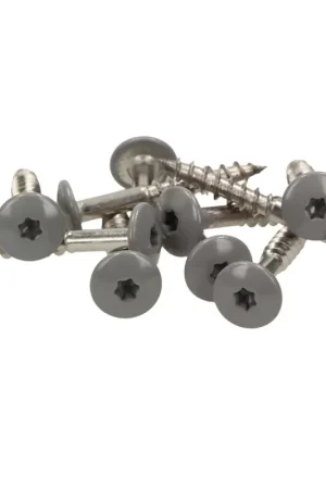 Marque Meisterling Vis de façade 5,5x45 mm, 100 pcs., tête plate 12 mm, filetage partiel, empreinte Torx, acier inoxydable V4A, gris foncé (010030000331)