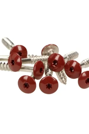 Expédition Rapide Meisterling Vis de façade 5,5x55 mm, 100 pcs., tête plate 12 mm, filetage partiel, empreinte Torx, acier inoxydable V4A, rouge oxyde (010030000451)