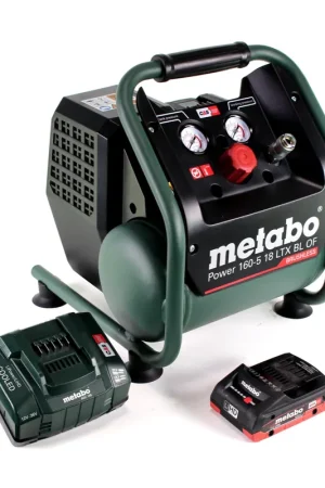 Metabo Power 160-5 18 LTX BL OF compresseur sans fil 18 V 8,0 bar sans brosse + 1x accu LiHD 4,0 Ah + chargeur Seulement Aujourd'hui