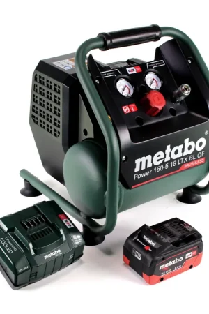 Metabo Power 160-5 18 LTX BL OF compresseur sans fil 18 V 8,0 bar sans brosse + 1x batterie LiHD 8,0 Ah + chargeur Retour Gratuit