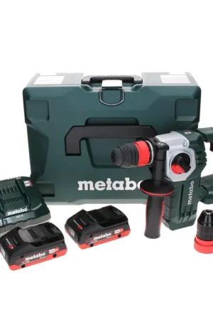 Metabo KHA 18 LTX BL 24 Marteau combiné à batterie rapide 18 V 2,2 J SDS-plus brushless + 2x batterie LiHD 4,0 Ah + chargeur + MetaLoc Meilleur Prix