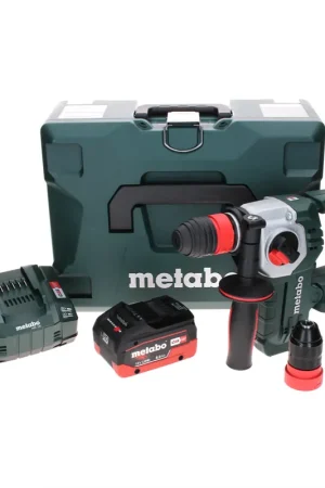 Solde Metabo KHA 18 LTX BL 24 Marteau combiné à batterie rapide 18 V 2,2 J SDS-plus sans balais + 1 batterie LiHD 8,0 Ah + chargeur + MetaLoc