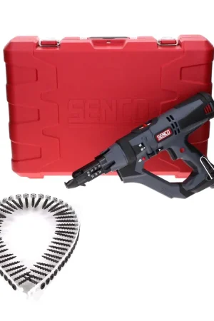Tournevis chargeur Senco DS5525-AC DuraSpin 600 W 25 - 55 mm 11 Nm + étui + 2000x vis chargeur 3,9 x 30 PH2 gros filetage Quantité Limitée