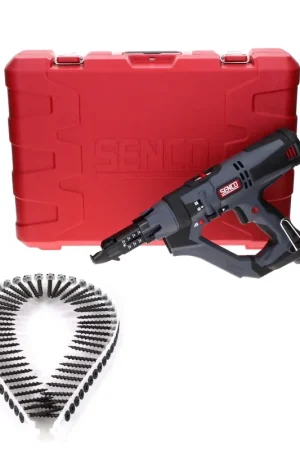 Tournevis chargeur Senco DS5525-AC DuraSpin 600 W 25 - 55 mm 11 Nm + étui + 2000x vis chargeur 3,9 x 35 PH2 gros filetage Satisfait Ou Remboursé