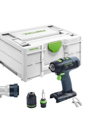 Promotion Saisonnière Festool T 18+3 Basic perceuse-visseuse sans fil 18 V 50 Nm Brushless Solo + systainer (576448) + accessoire angulaire DD-AS - sans batterie, sans chargeur (successeur de 574763)