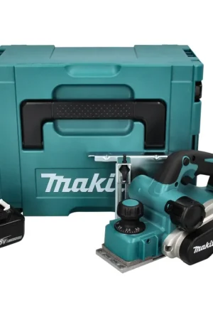 Makita DKP181F1J Rabot sans fil 82mm 18V Brushless + 1x Batterie 3,0 Ah + Coffret Makpac - sans chargeur Certifié