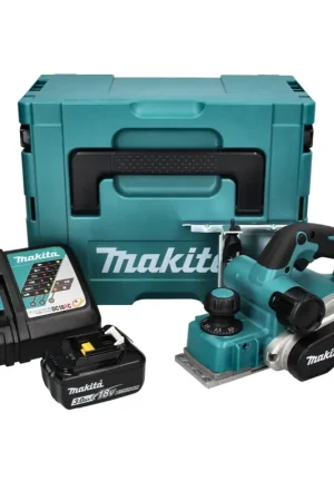 Makita DKP181RF1J Rabot sans fil 82mm 18V Brushless + 1x Batterie 3,0 Ah + Chargeur + Coffret Makpac Solde