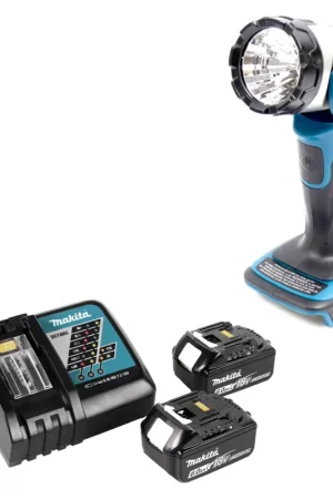 Makita BML802RG Lampe sans fil pour batteries 14,4 et 18V + 2x Batteries 6,0Ah + Chargeur Offre Du Jour