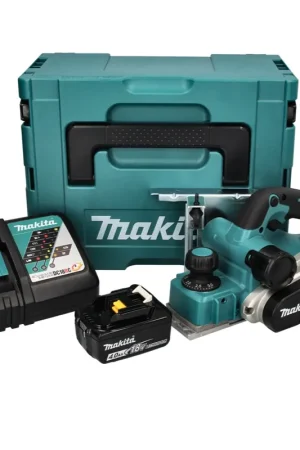 Remise Makita DKP 181 RM1J rabot sans fil 82 mm 18 V sans balais + 1x batterie 4,0 Ah + chargeur + Makpac