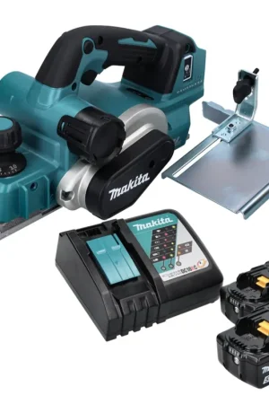 Promotion Makita DKP181RT Rabot sans fil 82mm 18V Brushless + 2x Batteries 5,0 Ah + Chargeur