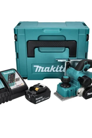 Makita DKP181RT1J Rabot sans fil 82mm 18V Brushless + 1x Batterie 5,0 Ah + Chargeur + Coffret Makpac Jusqu'à Épuisement Des Stocks