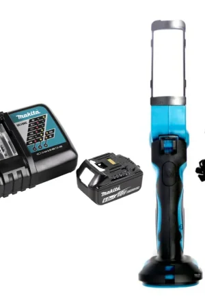 Makita DML 801 RG1 Lampe de chantier sans fil 14,4 - 18 V + 1x Batterie 6,0 Ah + Chargeur Offre Spéciale