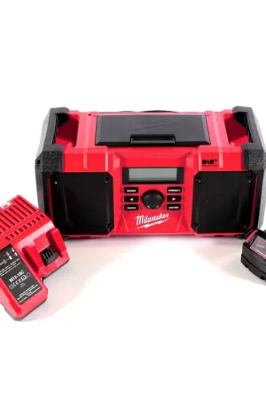 Top Vente Milwaukee M18 JSR DAB+-401C Radio de chantier sur batterie / secteur 18 V + 1x batterie 4,0 Ah + chargeur