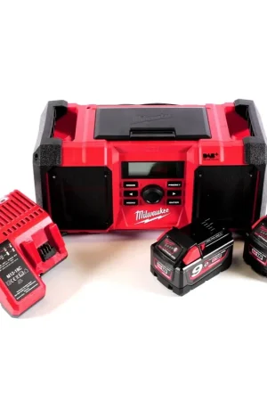 Milwaukee M18 JSR DAB+-902C Radio de chantier sur batterie / secteur 18 V + 2x batteries 9,0 Ah + chargeur Jusqu'à Épuisement Des Stocks