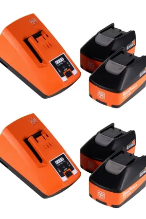 FEIN Kit de démarrage haute puissance 18 V ( 92604318030 ) 4x Batteries 5,2 Ah + 2 x Chargeurs ALG 80 Offre Du Jour