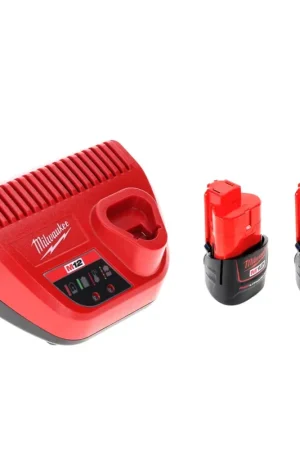 Prix Bas Kit de démarrage de batterie Milwaukee 12 V avec 2x batteries 1,5 Ah + chargeur M12 C12C