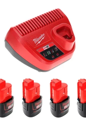 Kit de démarrage de batterie Milwaukee 12 V avec 4x batteries 1,5 Ah + chargeur M12 C12C Bon Marché